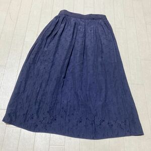 3721☆ closet story UNITED ARROWS ボトムス スカート 膝下スカート カジュアル レディース ネイビー 総柄