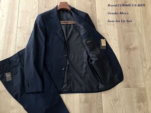 新品 COMME CA MEN コムサメン 秋冬春 シャドーストライプスーツ 05ブラック Sサイズ 02SE03 定価75,900円