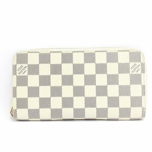 ルイヴィトン LOUIS VUITTON ダミエアズール ジッピーウォレット 長財布 ラウンドファスナー N60019 オフホワイト レディース