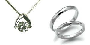 ダイヤモンド ネックレス 婚約 結婚指輪 3セット 安い プラチナ 0.3カラット 鑑定書付 0.377ct Dカラー VVS1クラス 3EXカット H&C CGL