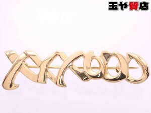 ティファニー 美品 ラブ&キス ブローチ 18K K18YG イエローゴールド パロマピカソ