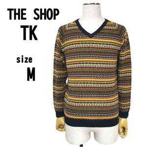 【M(2)】THE SHOP TK タケオキクチ メンズ 薄手ニット Vネック