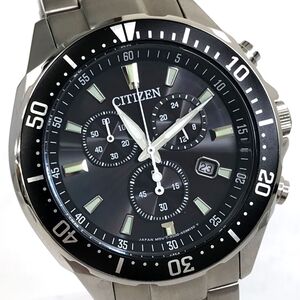 美品 CITIZEN シチズン Eco-Drive エコドライブ 腕時計 VO10-6771F H500-S064538 ソーラー アナログ ラウンド クロノグラフ 動作確認済み