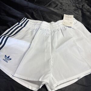 adidas 短パン ショートパンツ サイズL ホワイト ネイビー ヴィンテージ 当時物