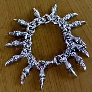 シルバー925製　ドラゴンクローブレスレット　silver deaf breed 龍 竜 爪　ネイル　牙　bracelet Gackt hyde YOSHIKI LGB KMRiiお好きな方