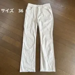 極美品【JOURNAL STANDARD】カットオフ ホワイトデニム ３６