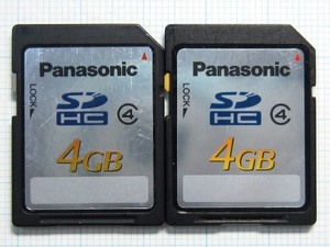 ★Panasonic ＳＤＨＣメモリーカード ４GB ２枚 中古★送料８５円・１８５円