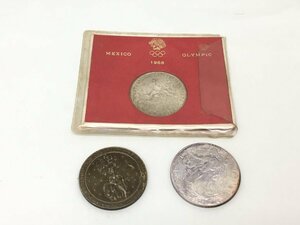 ◆ アメリカ合衆国 2002年 リバティ コイン 1ドル 銀貨 / メキシコオリンピック 1968年 25ペソ 銀貨 他 3点 まとめ 中古【UW060270】