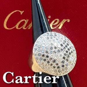 ☆極レア 美品☆ Cartier カルティエ ジュトン ソバージュ パヴェ ダイヤ 51 リング 指輪 K18 ホワイト ゴールド レディース