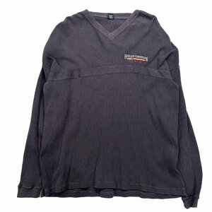 【XXL】USA 古着 ハーレーダビッドソン Harley-Davidson ロングスリーブ 長袖 Tシャツ クルーネック プリント ブラック 2XL