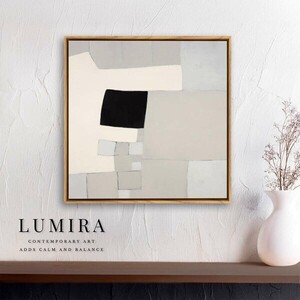 LUMIRA ルミラ デザインアート 32.5cm 正方形 アートパネル 北欧 シンプル モダン 絵 額付き ベージュ