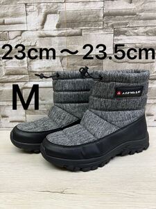 M 23cm〜23.5cm AIRWALK エアウォーク グレー スノーブーツ ショートブーツ 防寒 ブーツ レディース