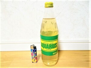 未開栓品 80年代 ビンテージ 三国コカ・コーラ ボトリング AQUARIUS アクエリアス レモン 500ml スポーツドリンク 瓶 レトロ 昭和 当時物