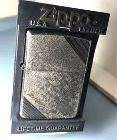 zippo 1992年　イタリック文字　ハンマートーン　ダイアゴナルライン？　黒