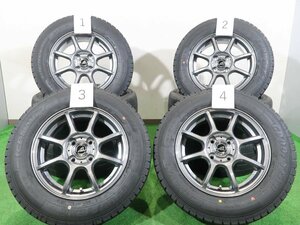 アクア ヤリス ヴィッツ 等に 4本 社外 14インチ 5.5J +38 4H PCD100 スタッドレス バリ溝 グッドイヤー アイスナビ7 2023年 175/70R14