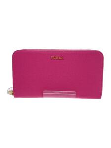 FURLA◆長財布/レザー/PNK/無地/レディース