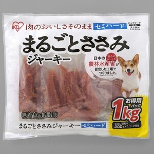 新品＠超大袋ジャーキーまるごとささみジャーキーセミハード P-IJ-SH1K(ドッグフード 1kg ペットフード 犬 おやつ)