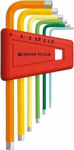 PB SWISS TOOLS スイスツール レインボー レンチセット 210H-5RB ホルダー付 六角レンチ レンチ 六角棒レンチ 六角棒 車 整備