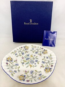 Royal Doulton ロイヤル ドルトン 【新品未使用】ハドンホールブル MINTON B＆Bプレート 大皿 花柄 カラー: ホワイト系 未使用箱付き品