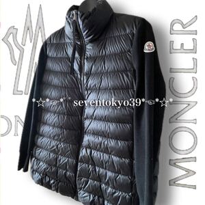 【最終価格・ラス1】本物 新品 63948123 MONCLER モンクレール/サイズXS 大人気 CARDIGAN TRICOT ウール切り替え ダウンジャケット