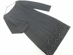 PATRIZIA PEPE パトリッツィアペペ 千鳥柄 切替 ストレッチ Iライン ワンピース size1/グレーｘ紺 ◇■ ☆ dla6 レディース