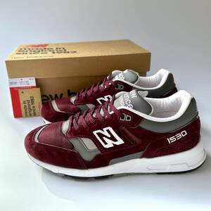 展開店舗限定 UK製 NEW BALANCE M1530BUR BURGUNDY US8D 26cm M1500 30th記念 スエード 中古 イギリス英国製 バーガンディ×グレー