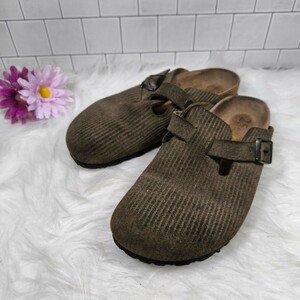 希少【BIRKENSTOCK】ボストン25周年サンダル 23cm コーデュロイ ドイツ製 サボ カーキ スエード レア アニバーサリー Anniversary