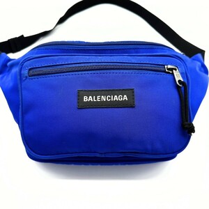 美品☆ BALENCIAGA バレンシアガ ボディバッグ ウエストバッグ ショルダーバッグ エクスプローラー キャンバス ウエストポーチ ブルー 青