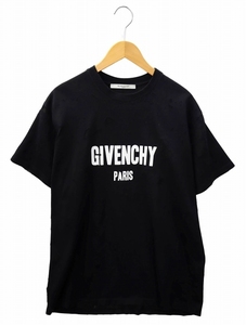 ジバンシィ GIVENCHY クルーネック ロゴ プリント デストロイ加工 半袖 オーバーサイズ Tシャツ カットソー S BLACK(ブラック) メンズ