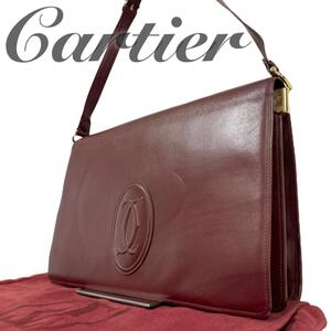 Cartier カルティエ　マストライン　ショルダーバッグ　肩掛け　斜め掛け　ボルドー　ロゴ