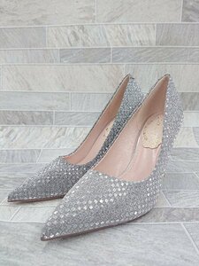 ◇ ●美品● LACE LADIES レースレディース ポインテッドトゥ 光沢 ヒール パンプス サイズ23 シルバー レディース P