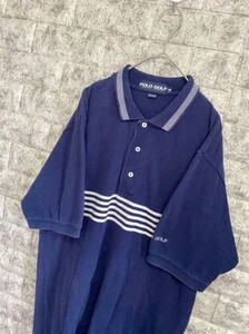 POLO GOLF RALPH LAUREN　ポロゴルフラルフローレン　半袖ゴルフシャツ　メンズ　Mサイズ　ネイビー　シンプル　大きめサイズ