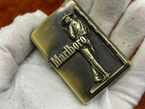 1円 ZIPPO ライター マルボロ Marlboroジッポ Zippoオイルライター真鍮製 中古品 喫煙グッズ ジッポー 火花確認済R658224