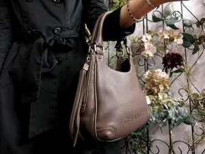 ●超美品●CHANEL シャネル●ココマーク●タッセル●ロゴ型押し●カーフ レザー 本革●ハンド バッグ●茶系●シルバー金具●収納●Js54284