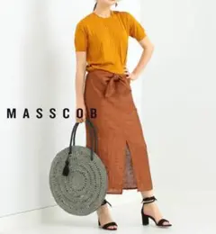 ＊未使用＊MASSCOB / リネンノットスリットスカート 34