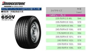 ◇◇BS 650V 235/50R14◇ ブリヂストン RD-650V 235-50R-14 235 50 14