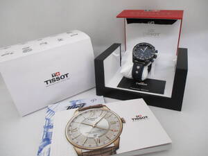 稼働品 ティソ TISSOT 自動巻き オートマ クロノグラフ T100427A PRS516 スケルトン 革ベルト 箱付 腕時計 メンズ【6079】