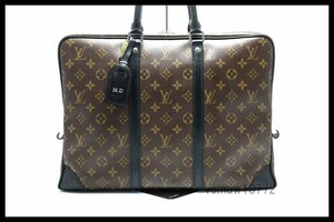 近年モデル希少美中古■LOUIS VUITTON モノグラムマカサー PDV レザー ビジネスバッグ ブリーフケース ルイヴィトン■0523bc815287