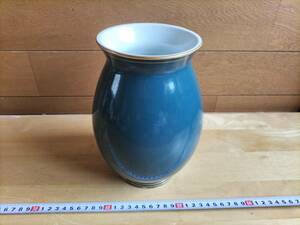 コレクション　昭和　レトロ　アンティーク　花瓶　青系　陶器　飾り