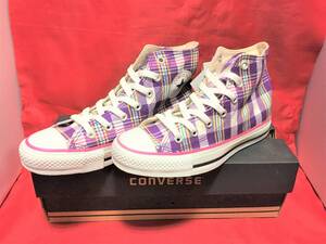 ★☆希少レア!converse ALL STAR LAID-BACK Hi 紫 チェック 4.5 23.5cm コンバース オールスター レイドバック デッド チャック 191☆★