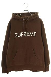 シュプリーム パーカー 22AW Capital Hooded Sweatshirt サイズ:L ロゴ刺繍プルオーバーパーカー 中古 HJ12