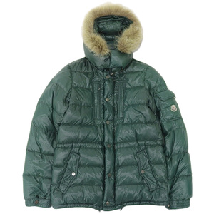 美品 モンクレール MONCLER コヨーテファー ROD ロッド ショートダウン ジャケット メンズ 2 グリーン