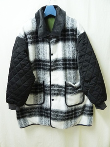 SUPERTHANKS スーパーサンクス　新品未使用　リバーシブルコート　Mサイズ　BLACK CHECK/BLACK