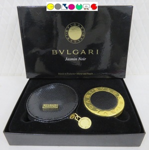 〔COLOURS〕 未使用・長期保管品■スライド式 ミラー＆ポーチ■黒×ゴールド■ＢＶＬＧＡＲＩ