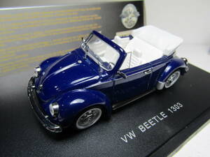 Volkswagen 1/43 フォルクスワーゲン ビートル Type1 オープン 紺x白 BAG VW Beetle FLAT4 1303 NV デッドストック 1970~1973 バグ 12V 