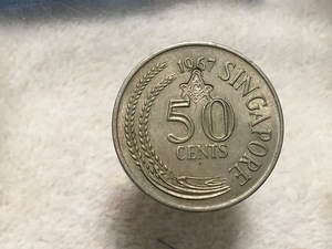 フリーメイソン コイン 硬貨 50セント フリーメーソン 秘密結社 イルミナティ お守り シンガポール 1967年 アノニマス 米軍 米軍基地