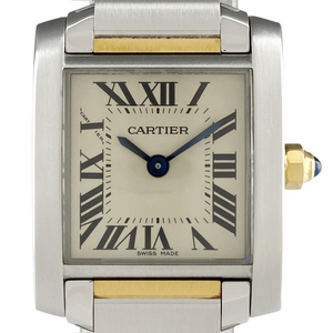 カルティエ CARTIER タンクフランセーズ SM W51007Q4 腕時計 SS YG クォーツ アイボリー レディース 【中古】