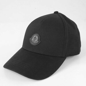 MONCLER ◆ロゴ ベースボール キャップ 黒 *国内正規品* コットンツイル 6パネル ストラップバック 帽子 野球帽 モンクレール ◆D-3