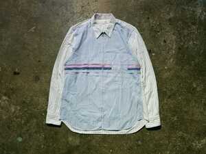 COMME des GARCONS SHIRT 90s 6重パッチ ジップアップシャツ 1990s コムデギャルソンシャツ