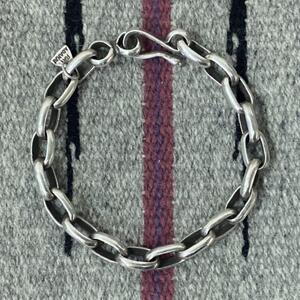 Navajo ナバホ族 Ray Adakai レイアダカイ Handmade chain Bracelet Md.8 ハンドメイド チェーンブレスレット